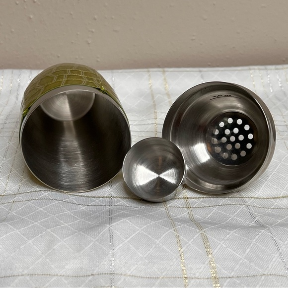 Bar Cocktail Shaker Yellow Croc Leather WW Weight Watchers - Picture 5 of 8